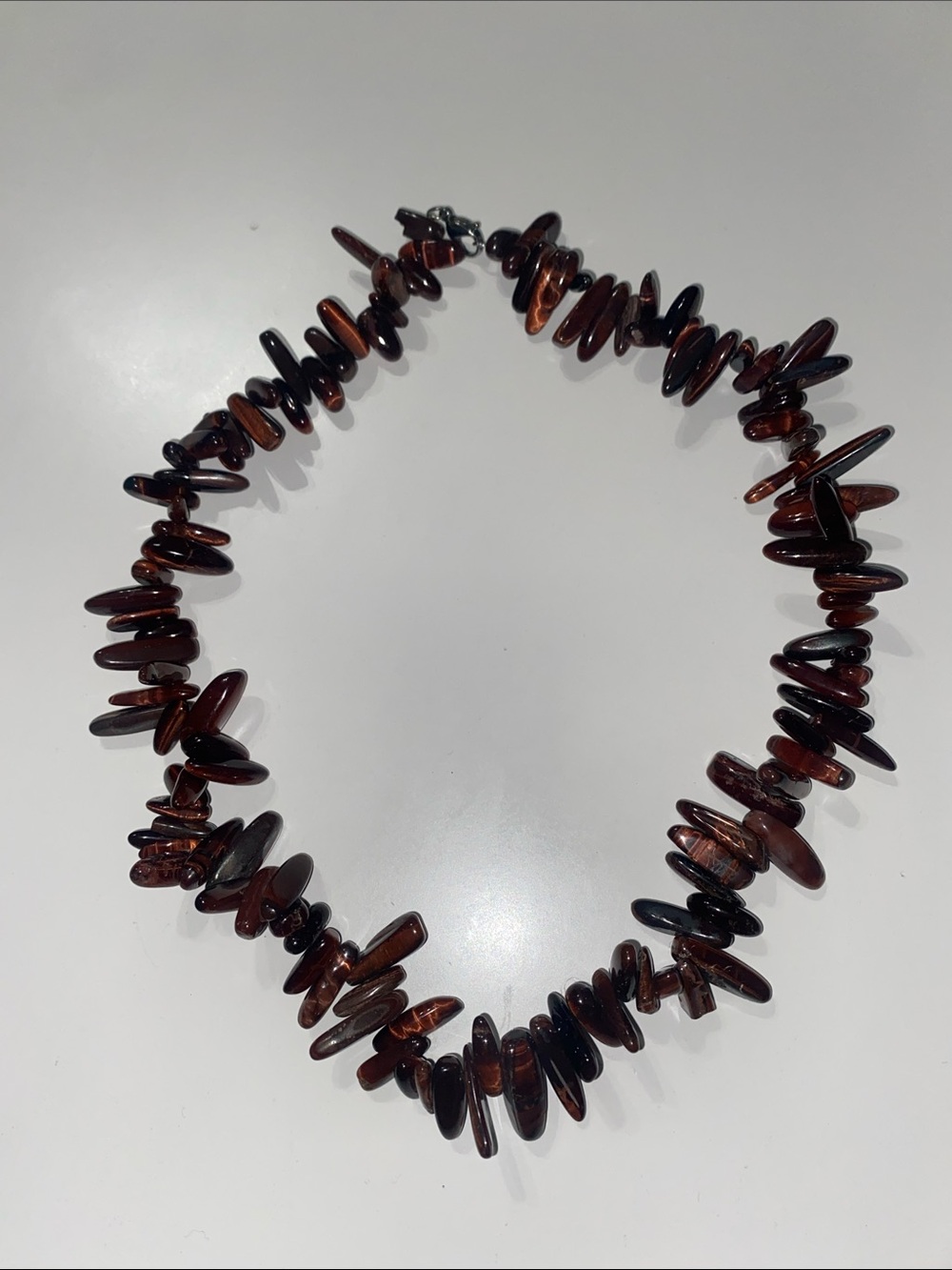 Amber Chip Necklace - Brown Amber Beaded Necklace